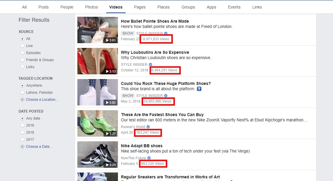 searchin facebook videos for products to sell