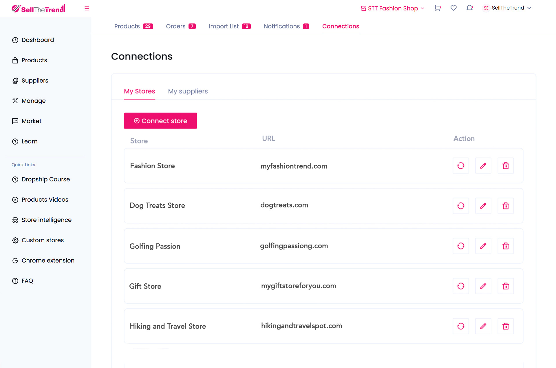 manage multiple dropshipping stores