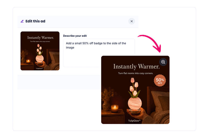 Edit and iterate on generated ads