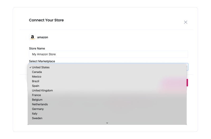 Choose your Amazon marketplace (US, UK, CA, AU, etc.)