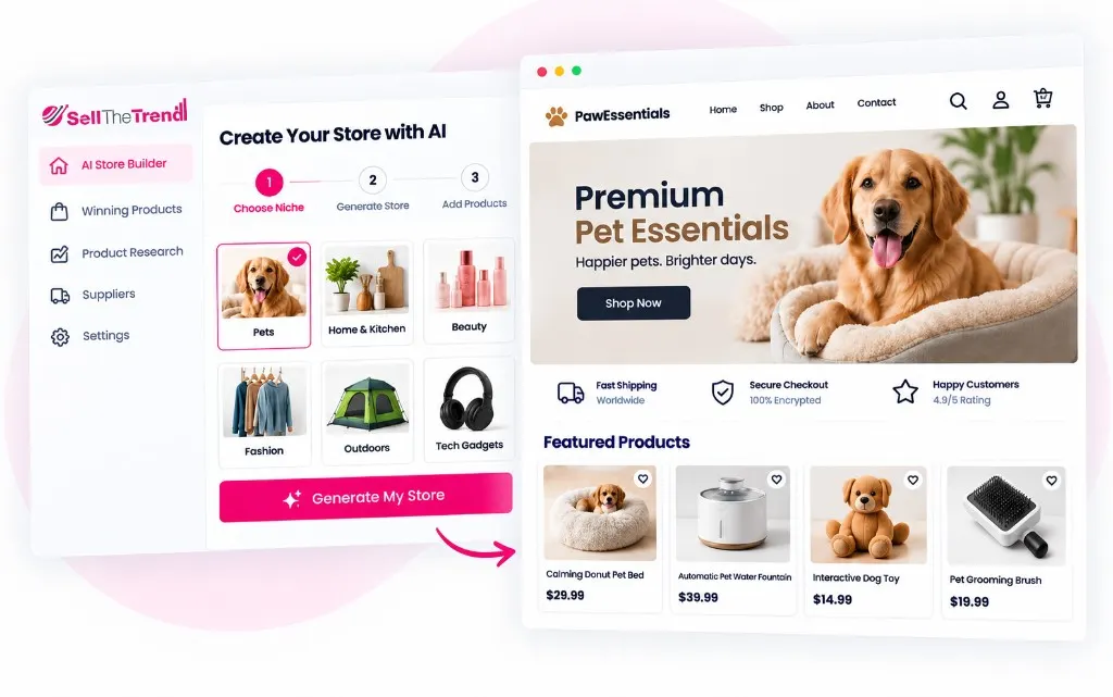 Build your dropshipping store with AI