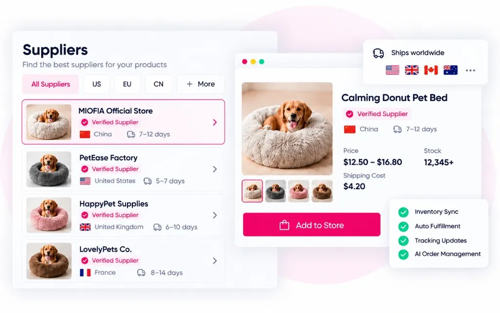 Find suppliers and automate fulfillment with AI
