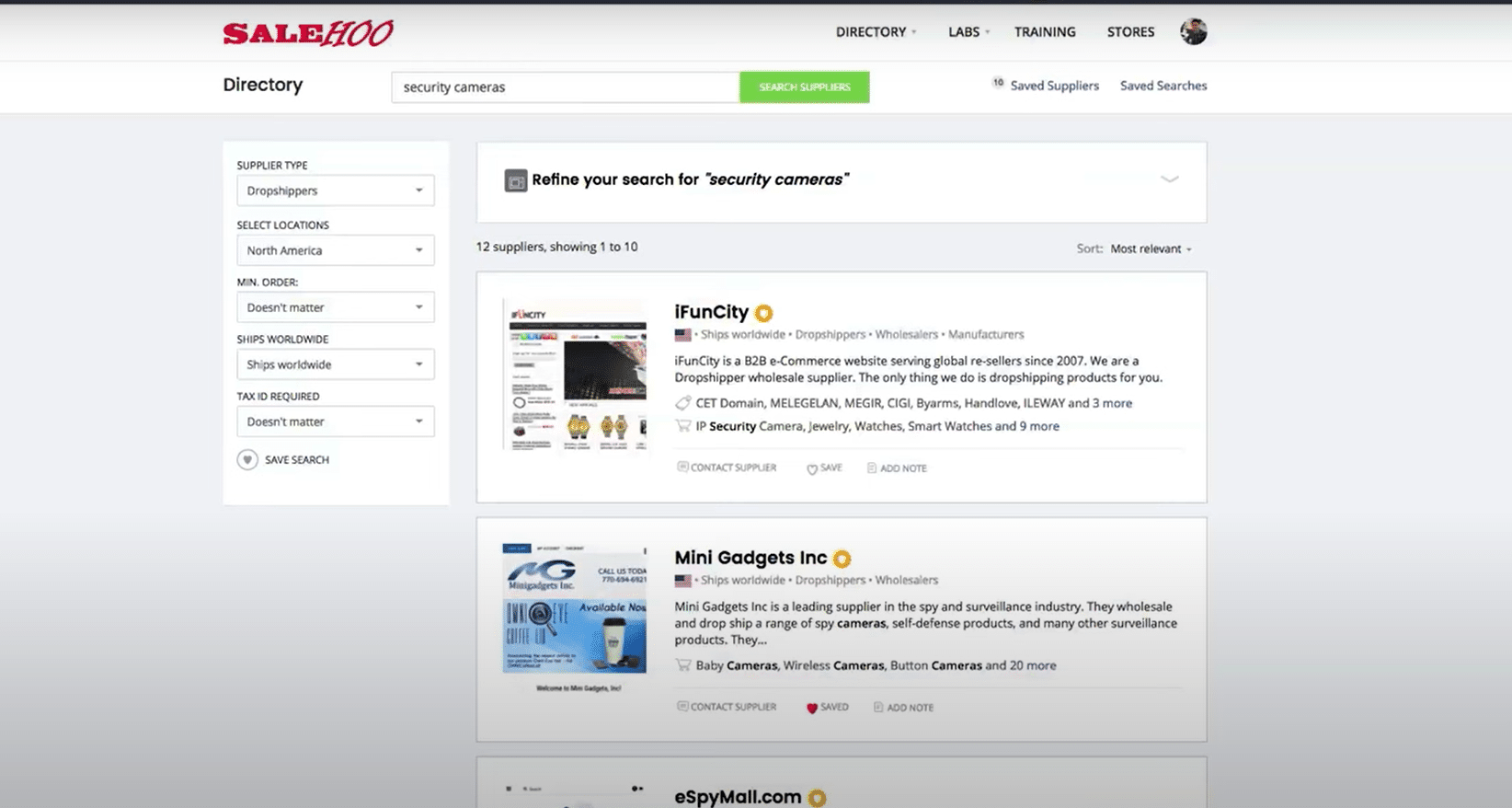 Recherche de produits SaleHoo