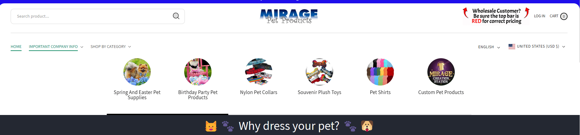 Produits pour animaux de compagnie Mirage