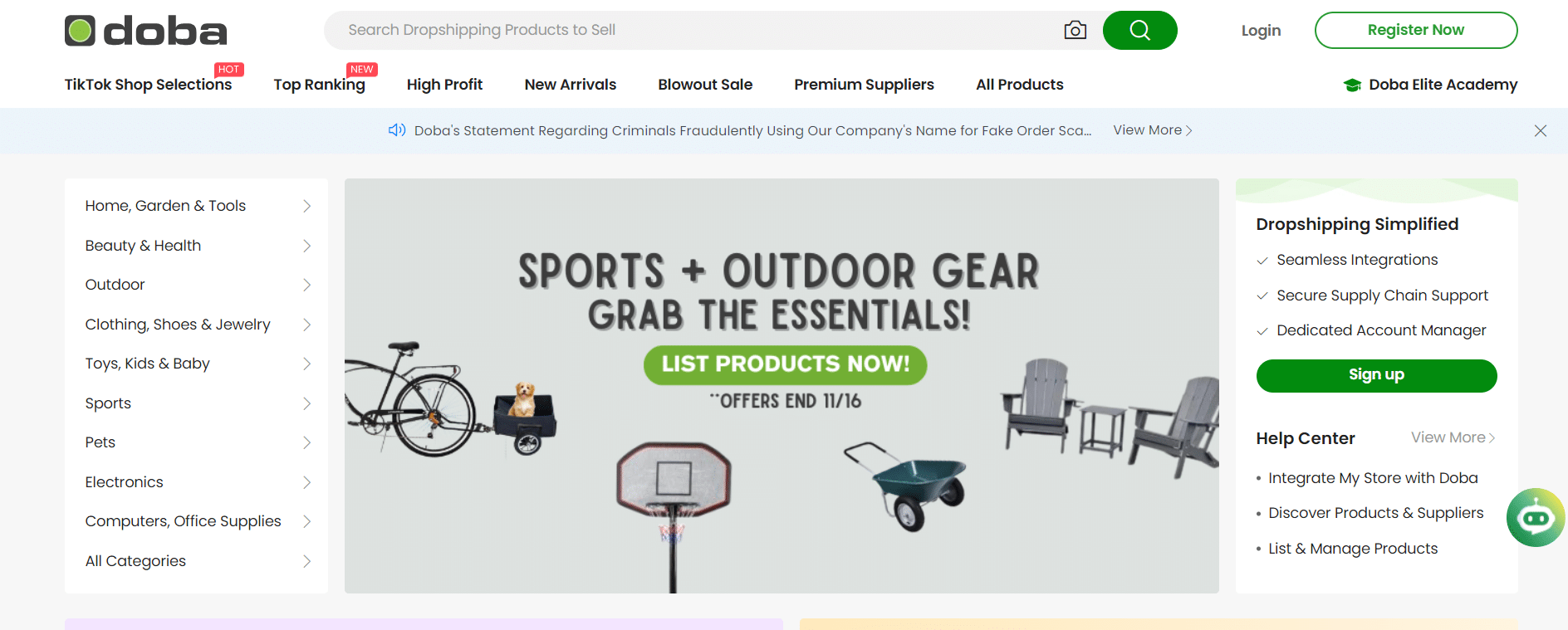 Fournisseur de dropshipping Doba