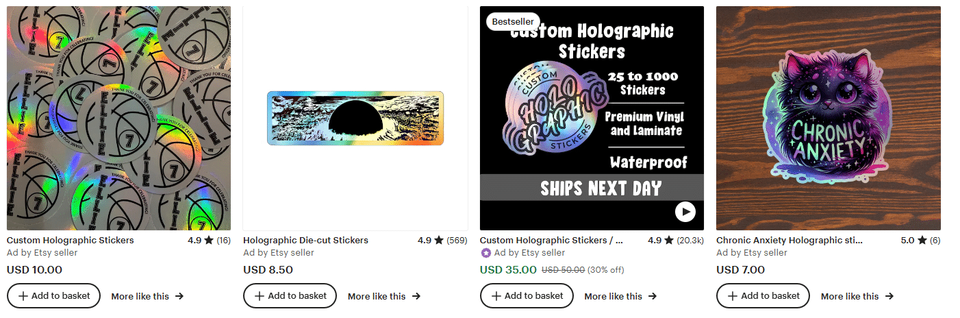 Autocollants holographiques