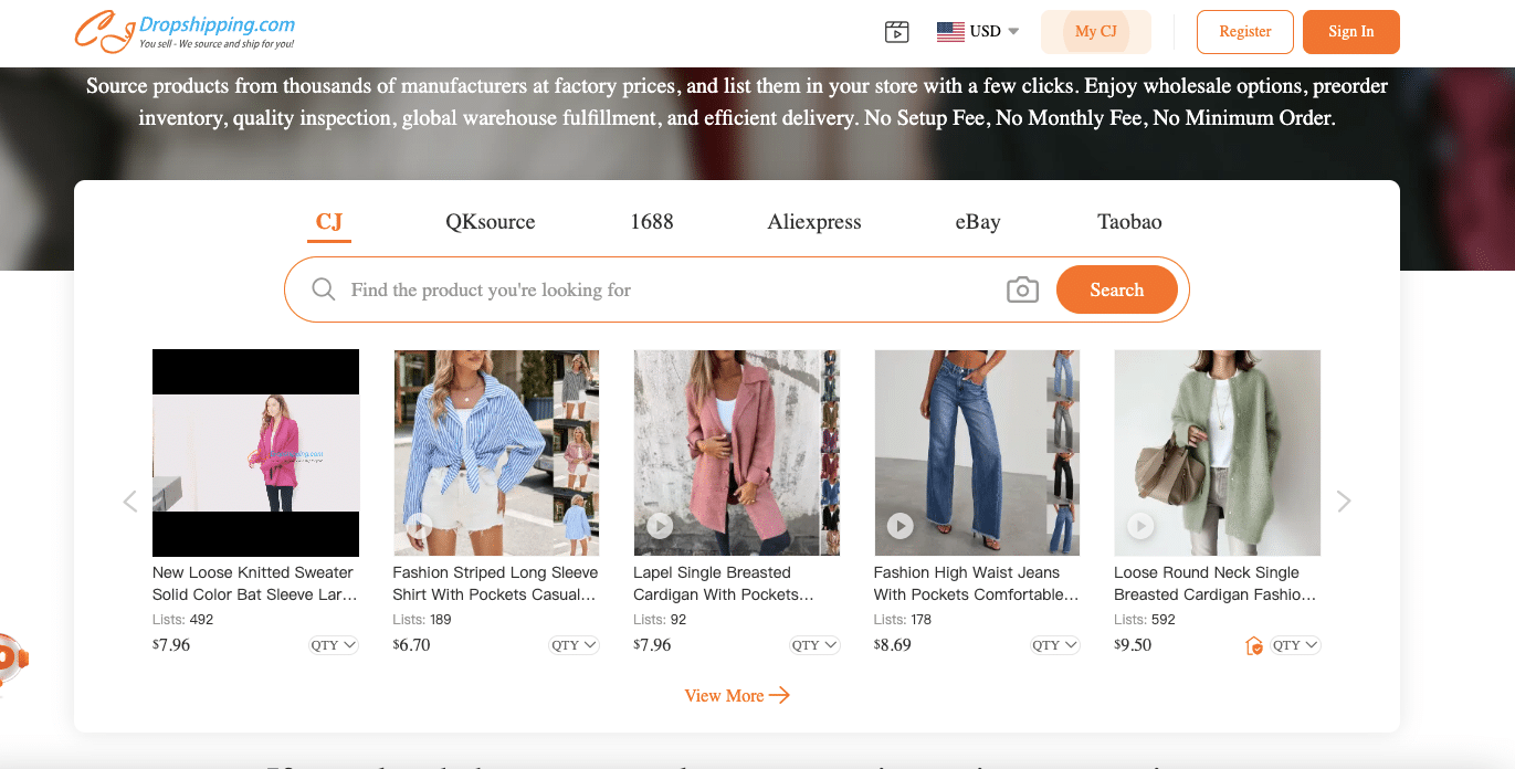 CJDropshipping est l’un des principaux fournisseurs de dropshipping en marque blanche aux États-Unis