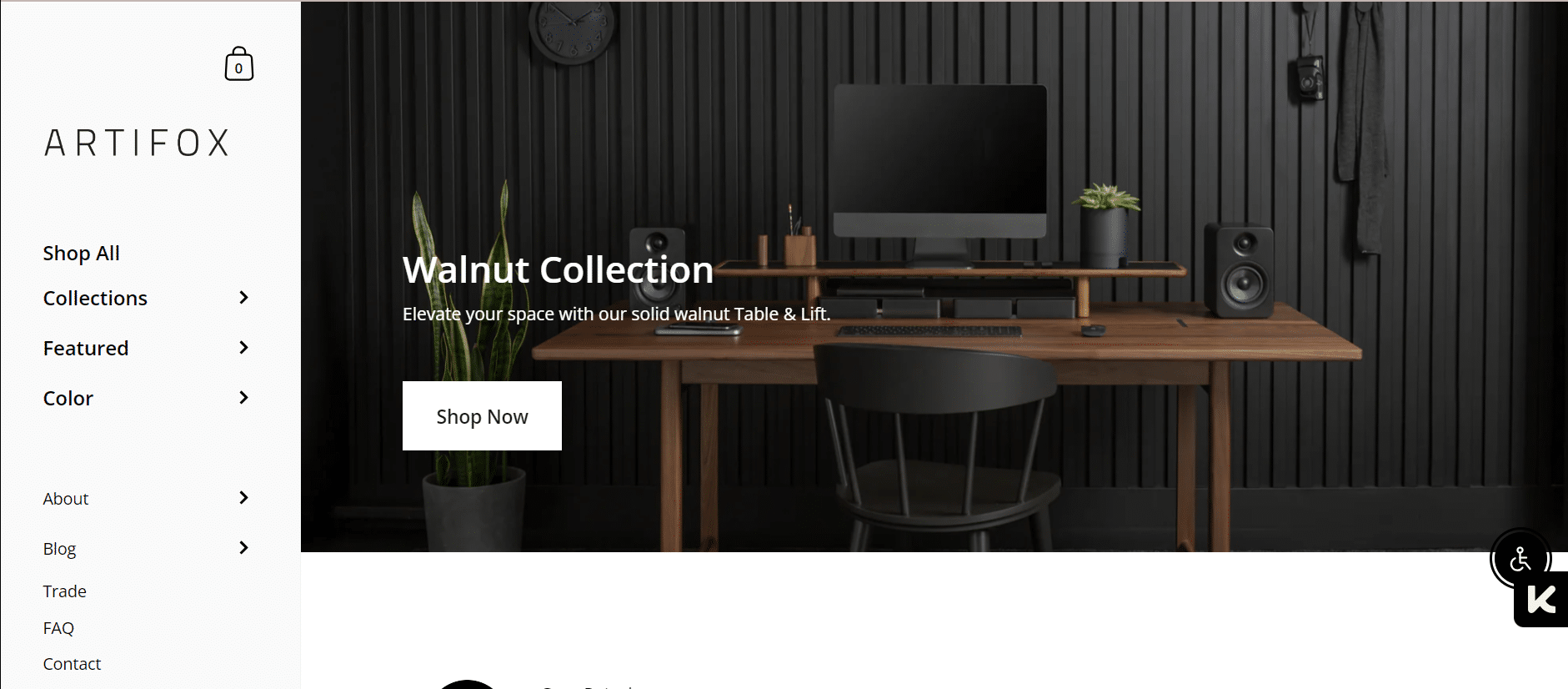 Page d’accueil Artifox