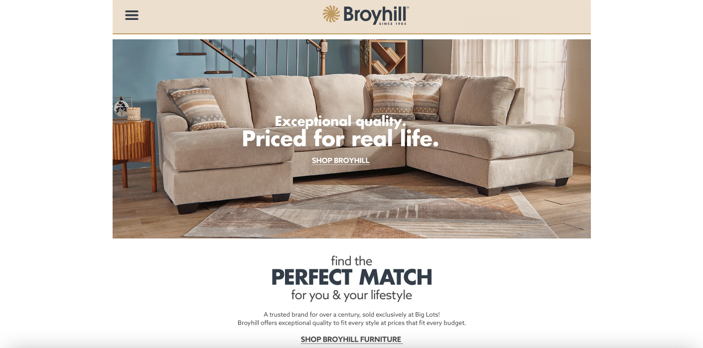 Broyhill offre des frais d’expédition réduits partout en Amérique du Nord
