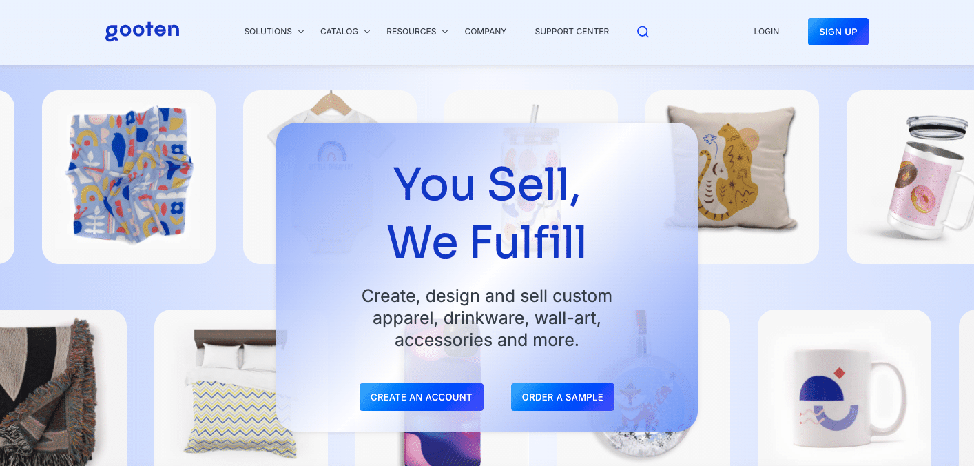 Gooten est l’un des principaux fournisseurs de dropshipping avec un système d’exécution automatique