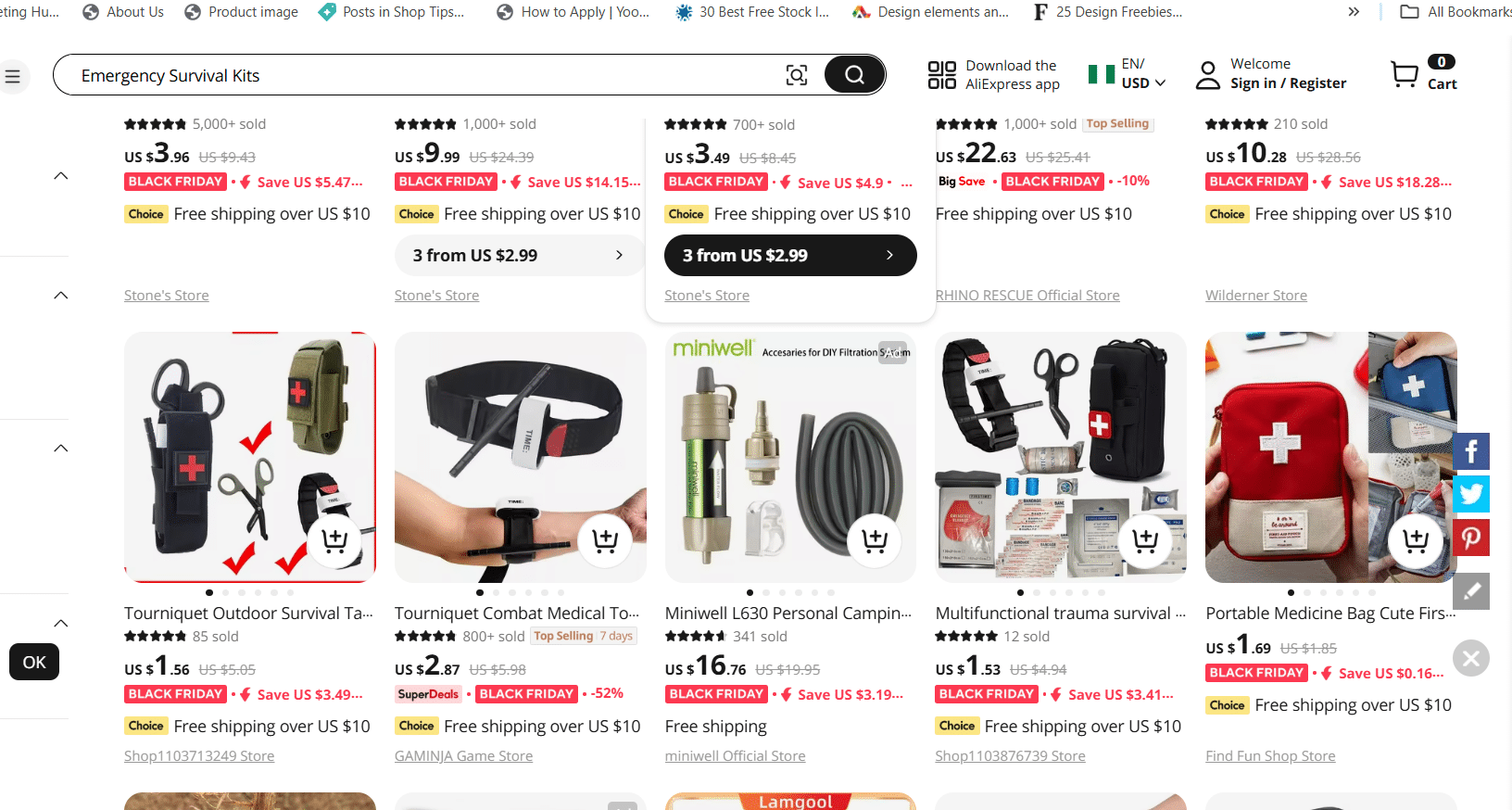 Kit de survie d’urgence - fournitures médicales dropshipping