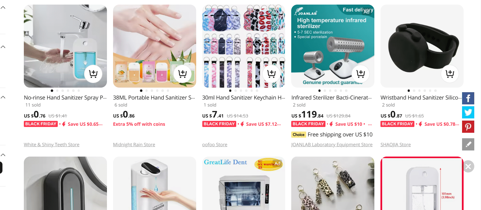 Produits désinfectants pour les mains pour le dropshipping