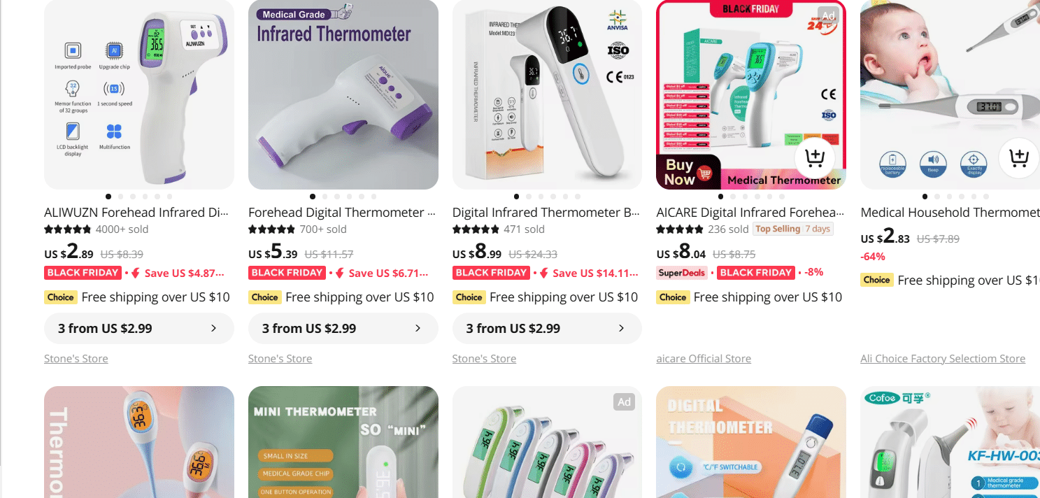 Thermomètres - fournitures médicales dropshipping