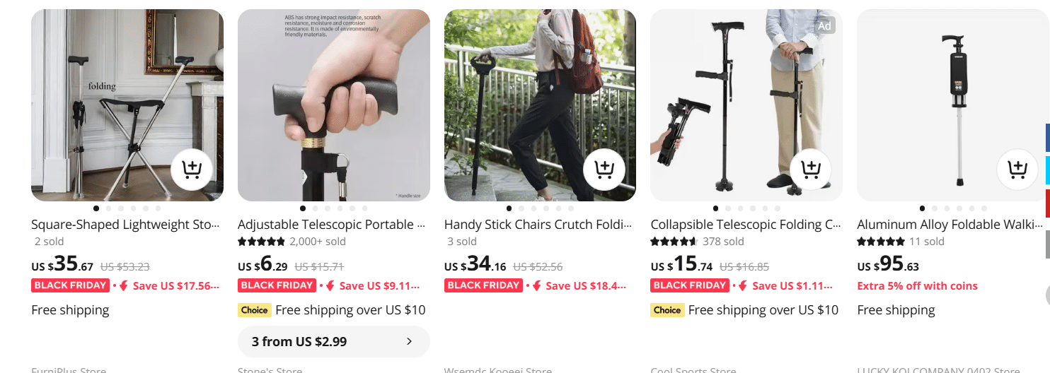 Bâtons de marche pour le dropshipping