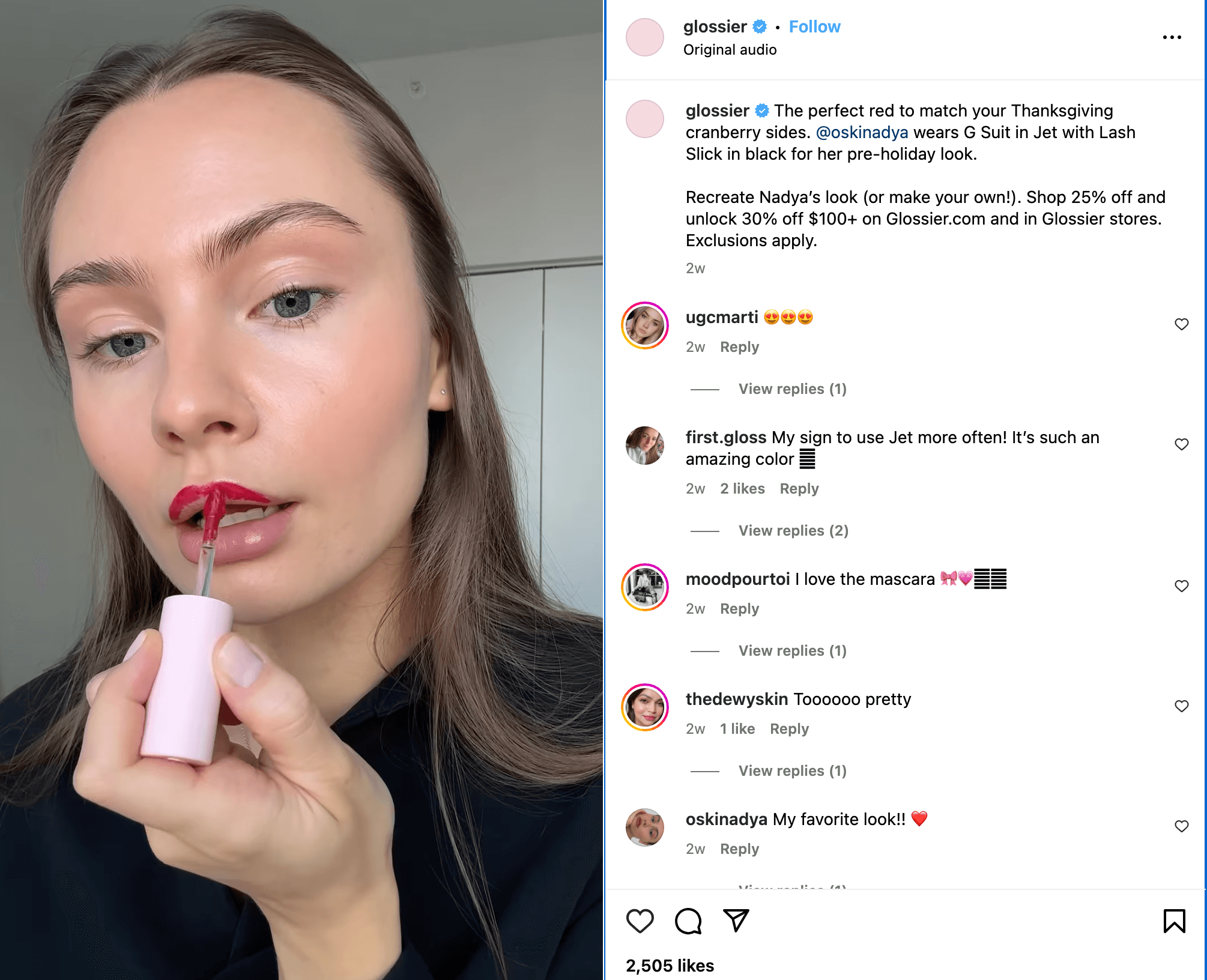 Glossier Contenu généré par l’utilisateur