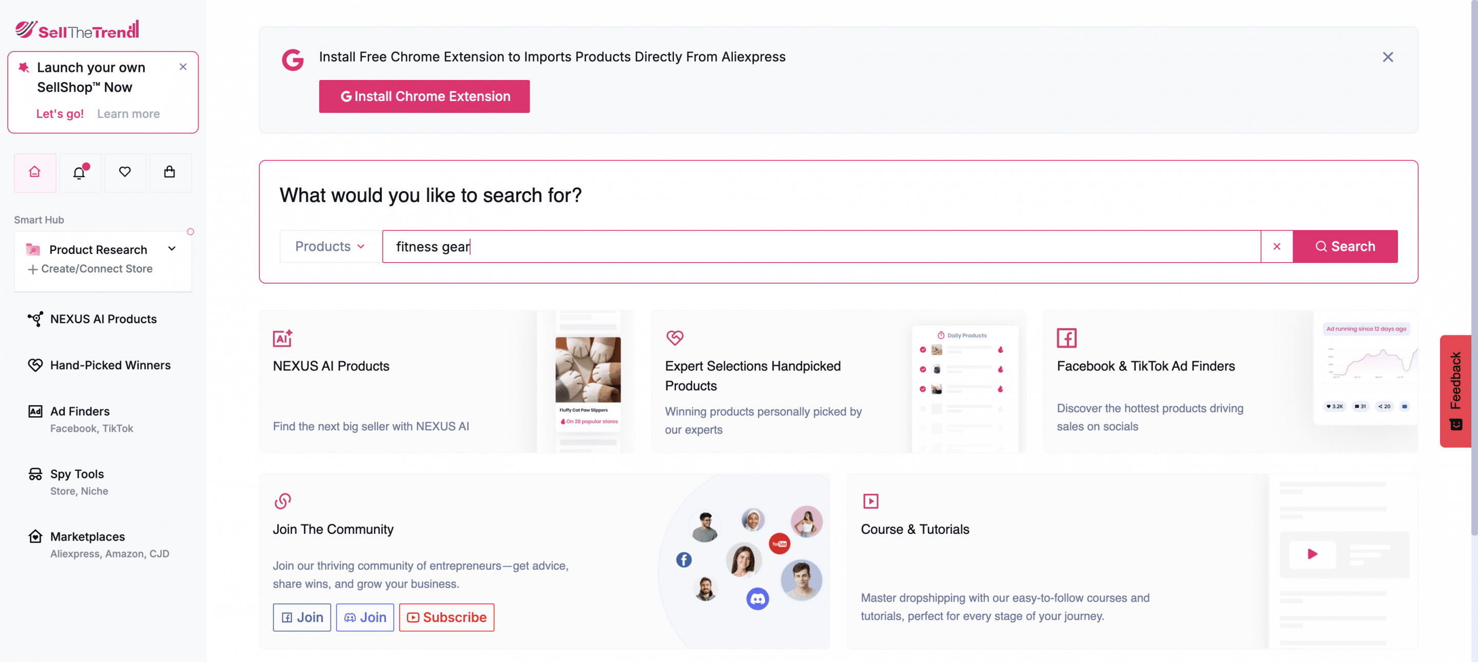 Vendre le tableau de bord des tendances