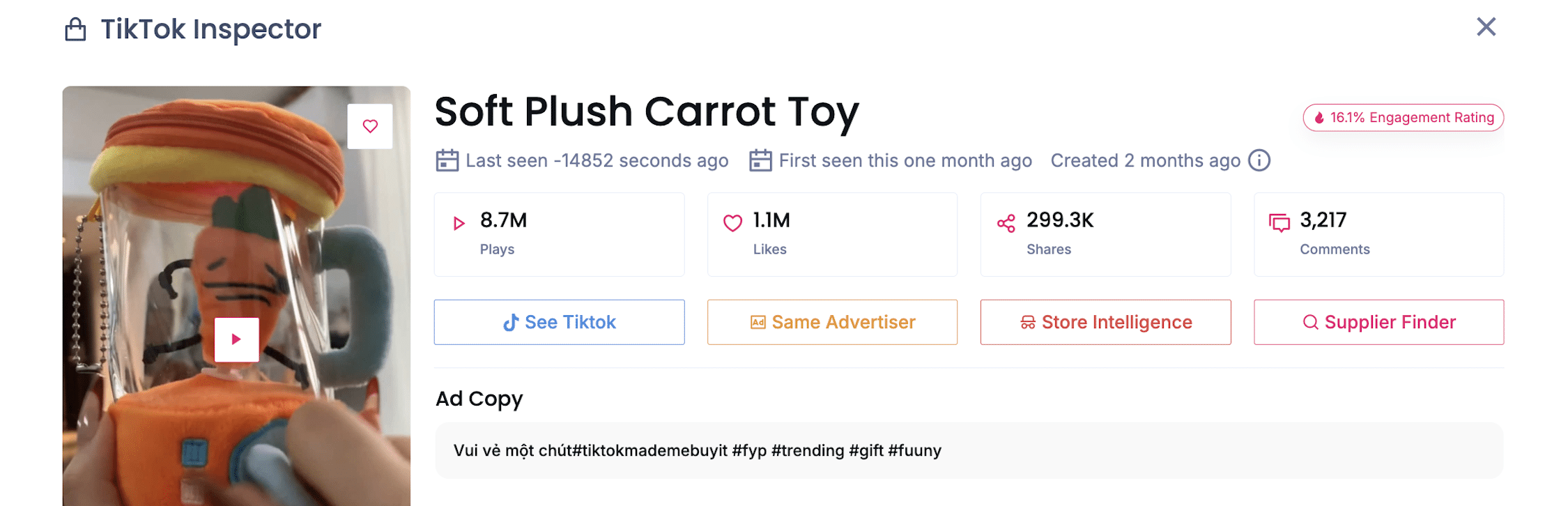 Soft Plush Carrot Toy