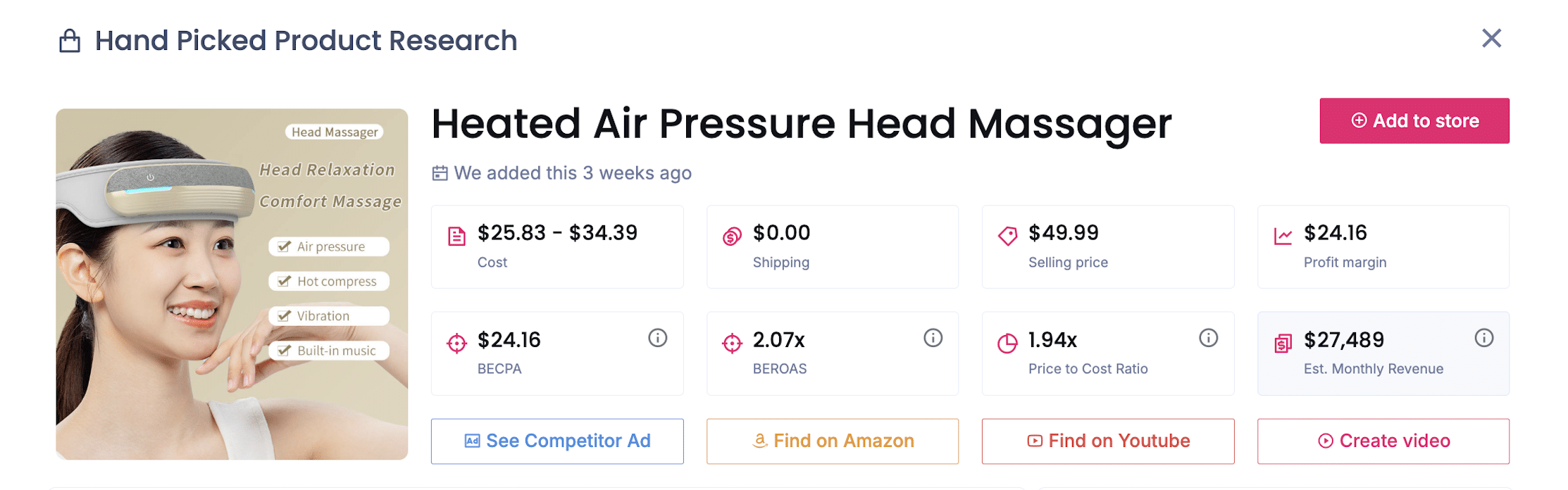 Heated Air Pressure Head Massager