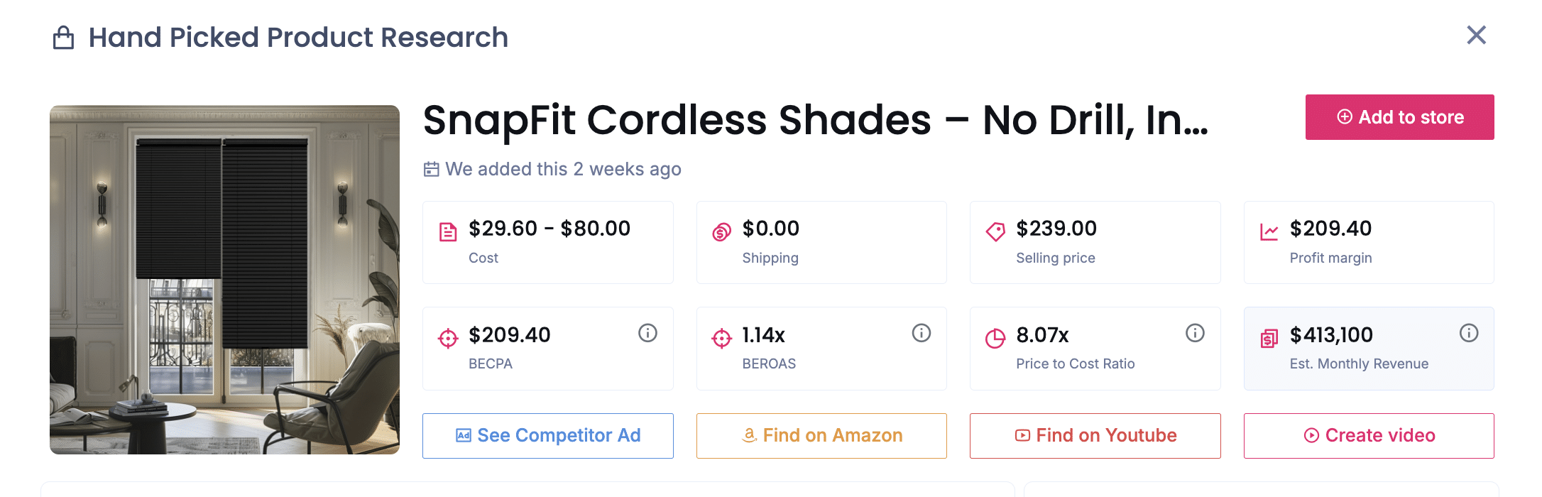 SnapFit Cordless Shades