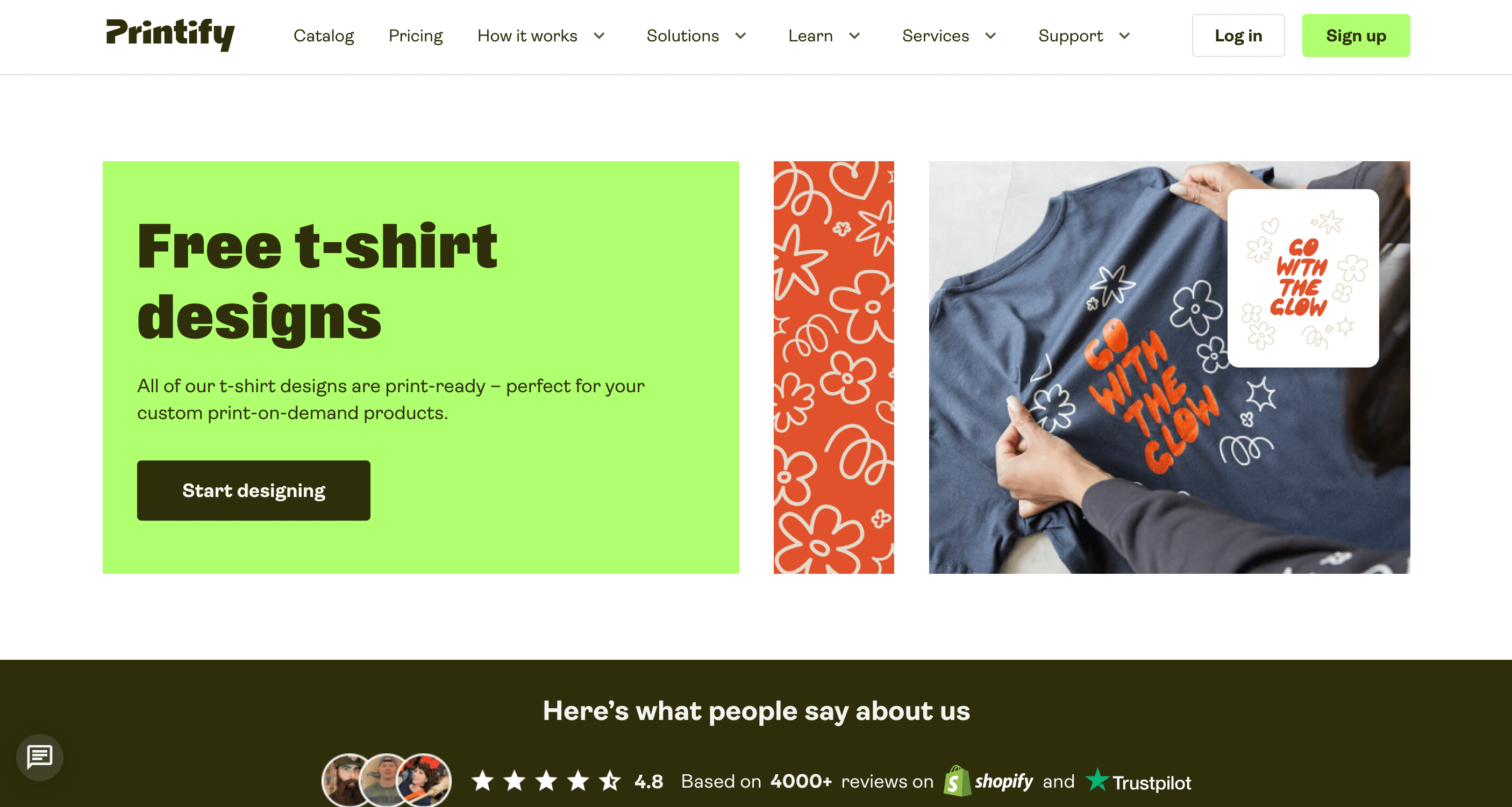 Printify fournit également des designs gratuits pour votre inspiration