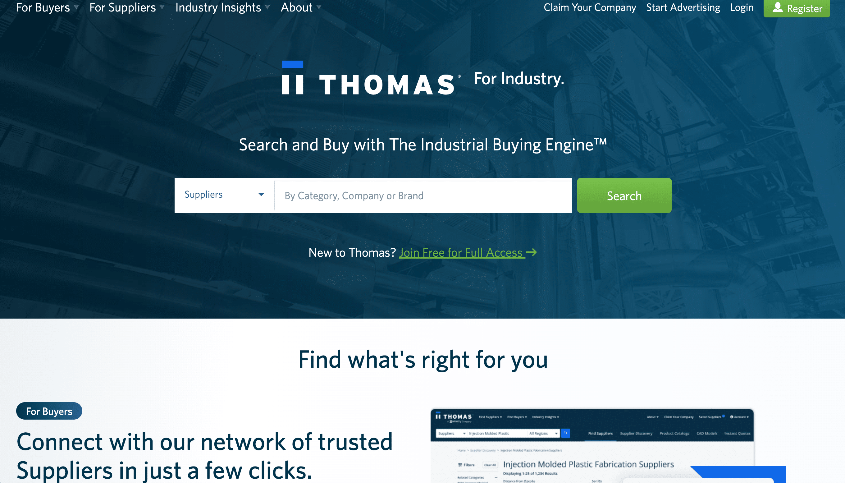 ThomasNet, c’est un vaste réseau de fournisseurs de confiance