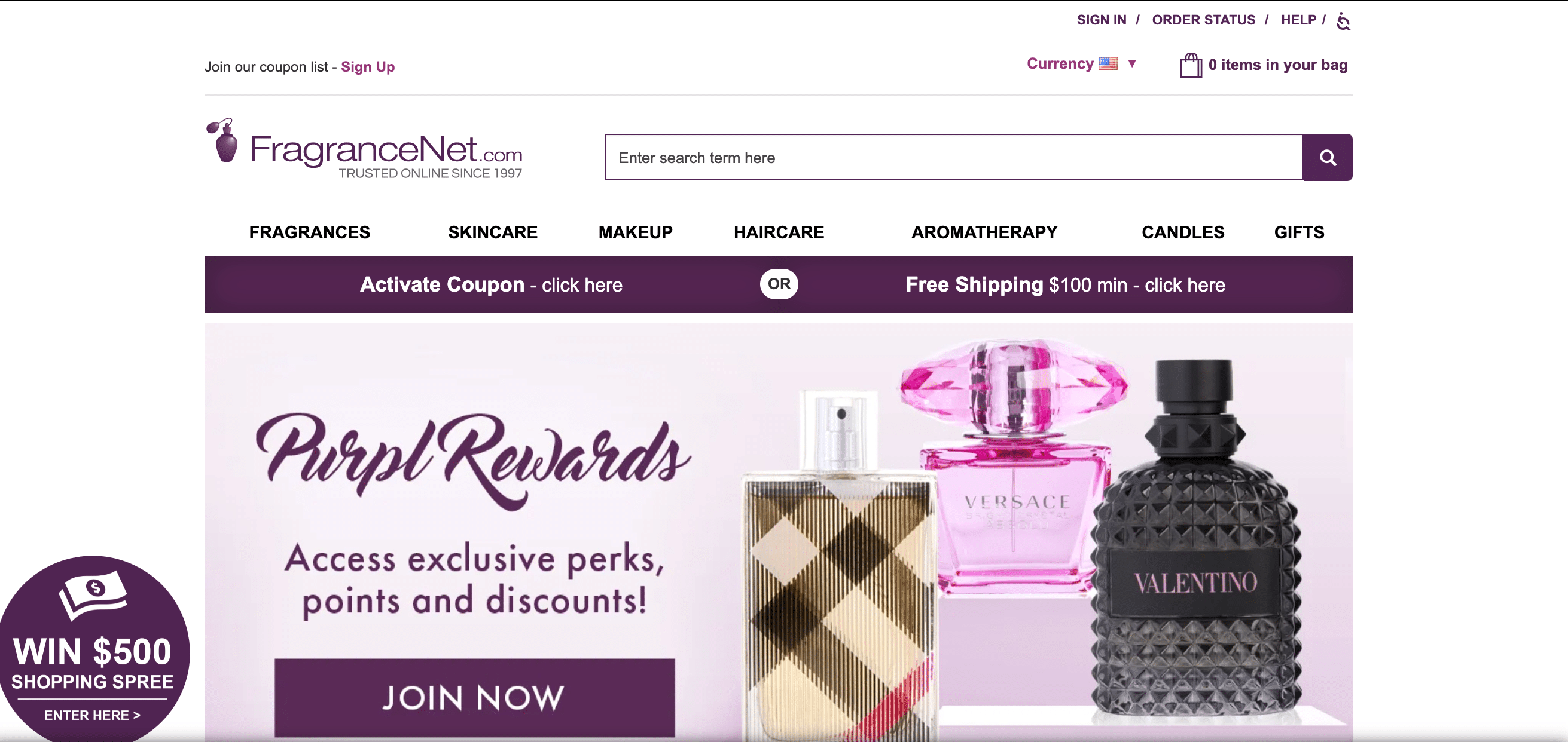 FragranceNet offre des remises et des promotions exceptionnelles
