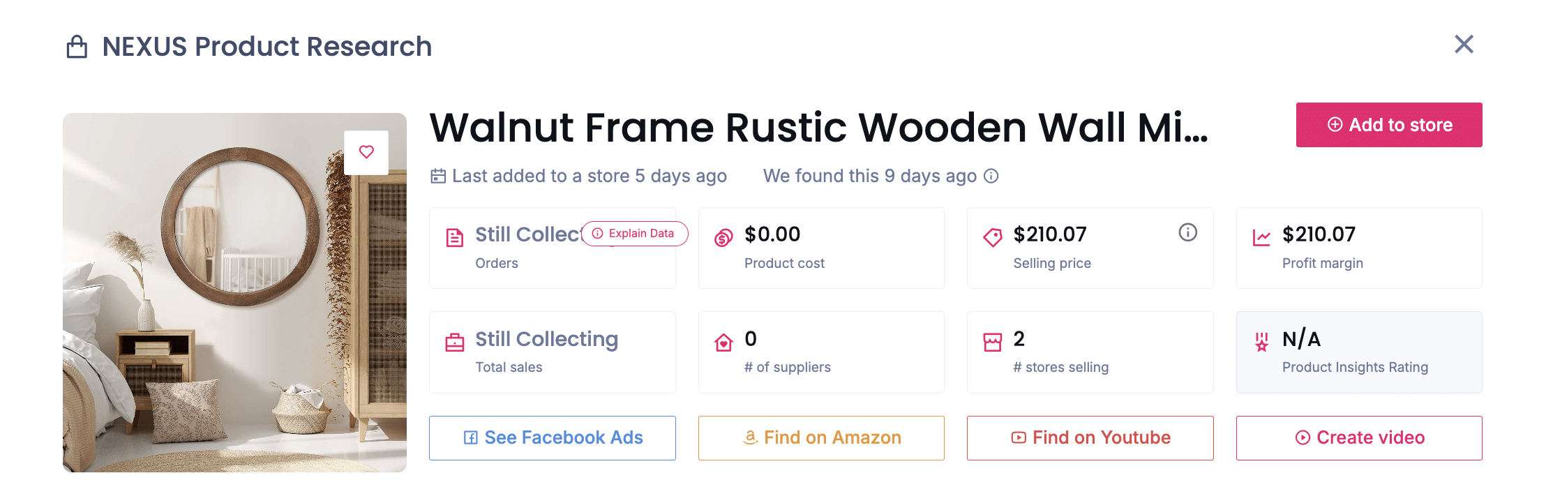 Rattan-Spiegelrahmen