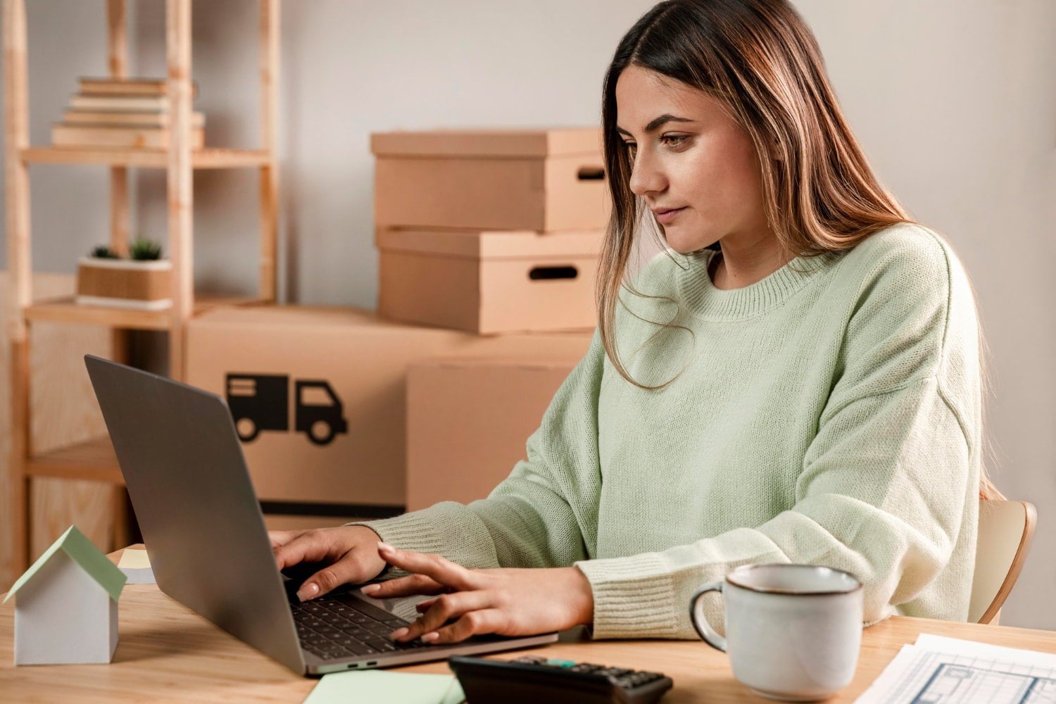 woman working on dropshipping inventory management