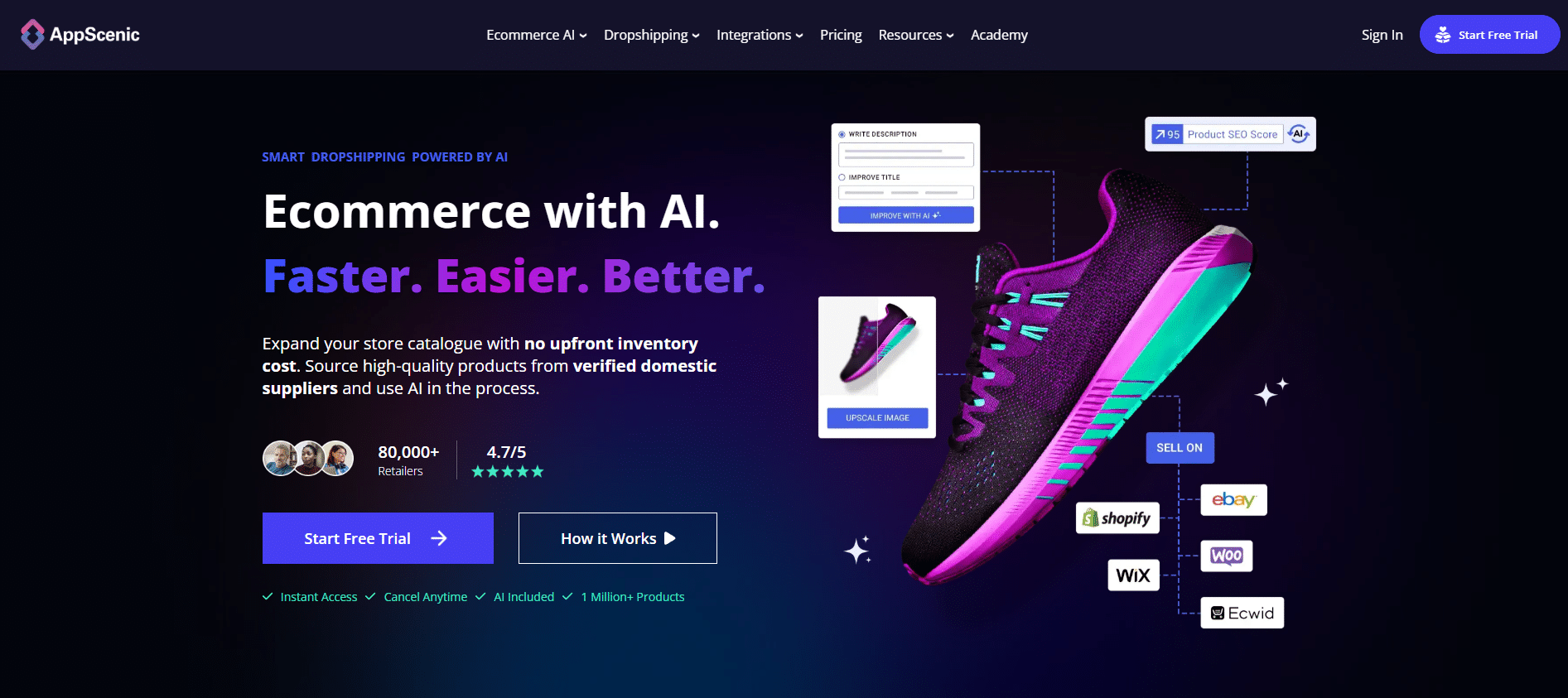 appscenic online store homepage screenshot updated