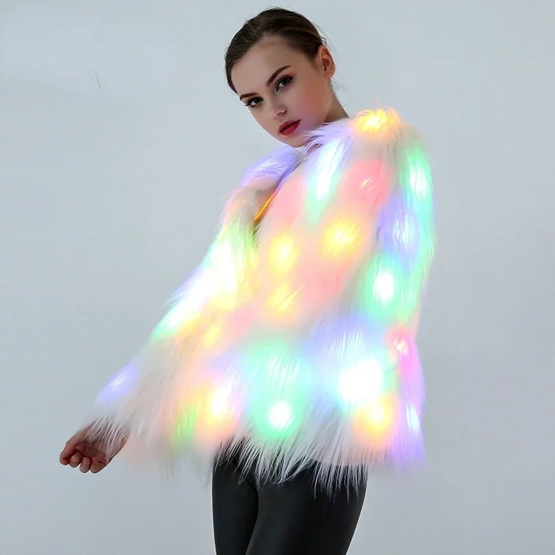 GlowFur™ LED Hooded Coat