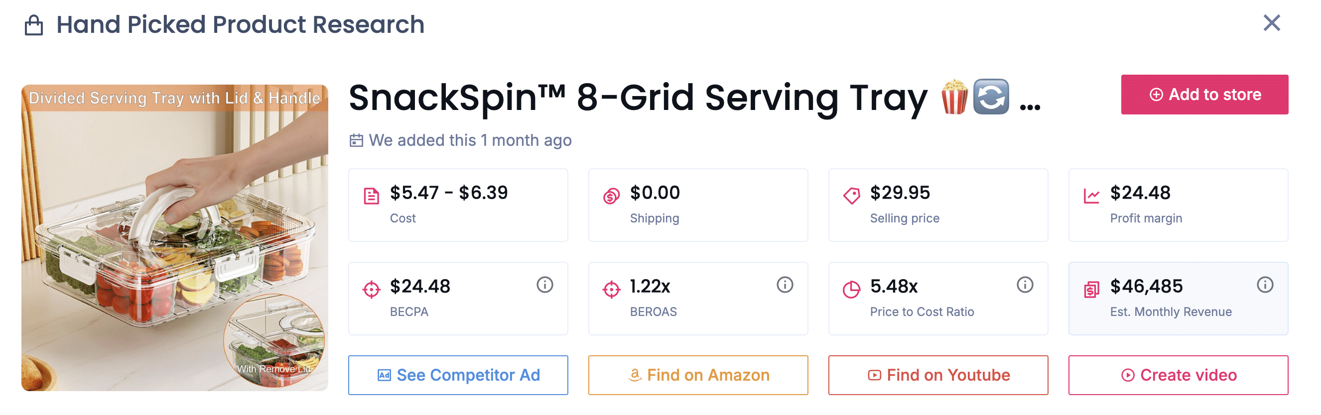 bandeja de servicio SnackSpin 8 Grid; El sueño de un amante de los aperitivos