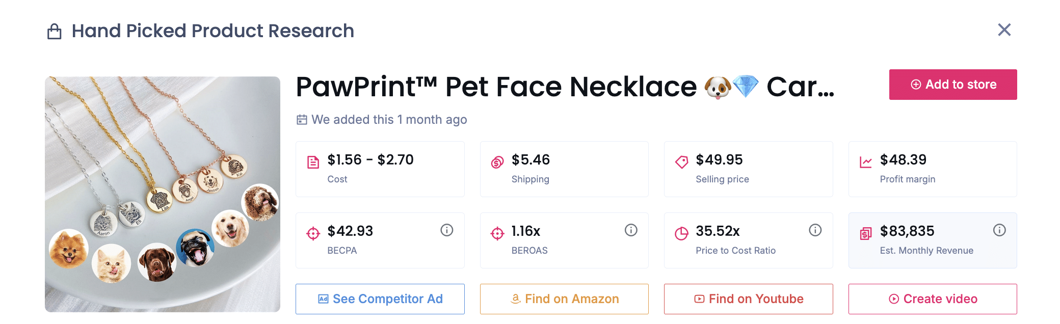 عقد وجه الحيوانات الأليفة من نوع PawPrint