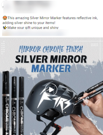 Silver Mirror Marker Facebook Ad