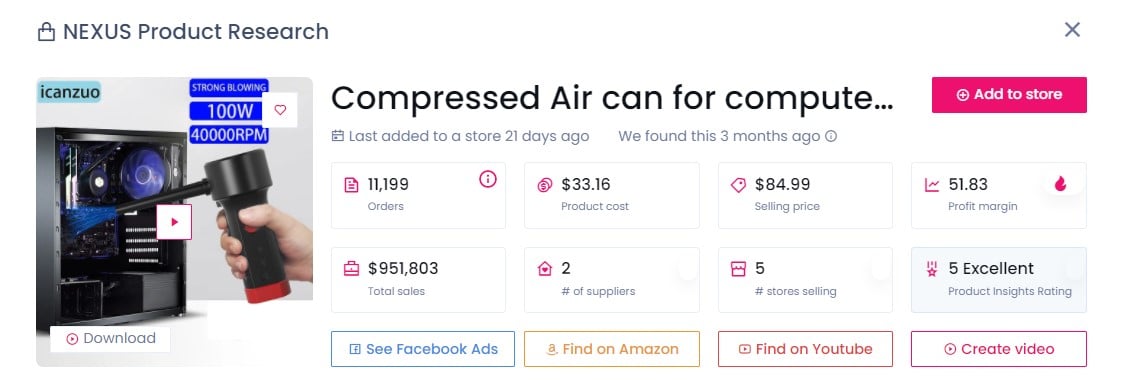 Compressed Air Can Stats