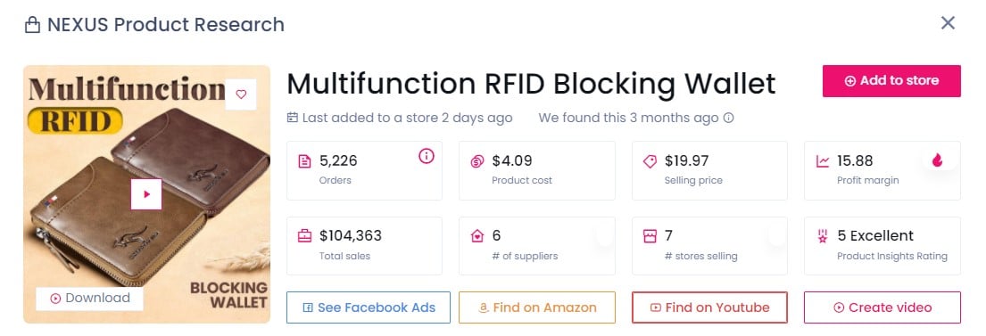 RFID Blocking Wallet Stats